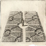Topographic layout of section of garden at Wilton House, designed and etched
                    by Isaac de Caus, c.1645-50