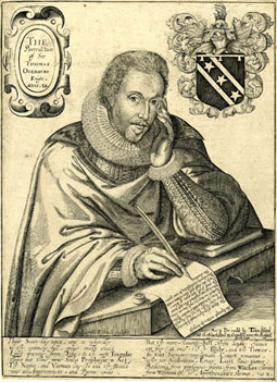 Renold Elstrack: Sir Thomas Overbury writing on a sheet, c.1615