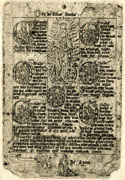 Virgin and child, with devotional verses; modern facsimile of early woodcut,
                    c.1500