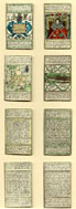 Eight introductory cards to a pack of cards depicting the counties of England
                    and Wales, 1590